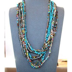Necklace 32" Multi Color & Type of Beads